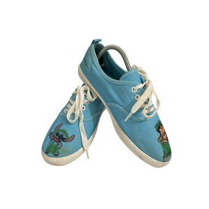 Disney Lilo & Stitch women's Size 8 Blue Canvas casual Sneakers Shoes